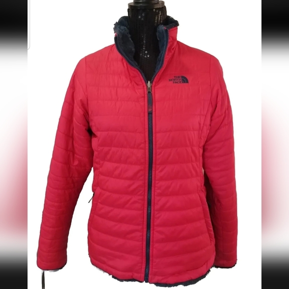 THE NORTH FACE REVERSIBLE PUFFER FUZZY JACKET PINK/BLUE GIRLS SIZE XL - Picture 6 of 12